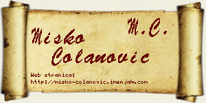Miško Čolanović vizit kartica